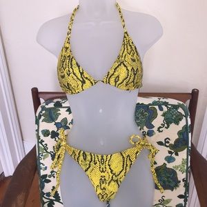 ❤️Snake Skin Thong Bikini 🐍💛